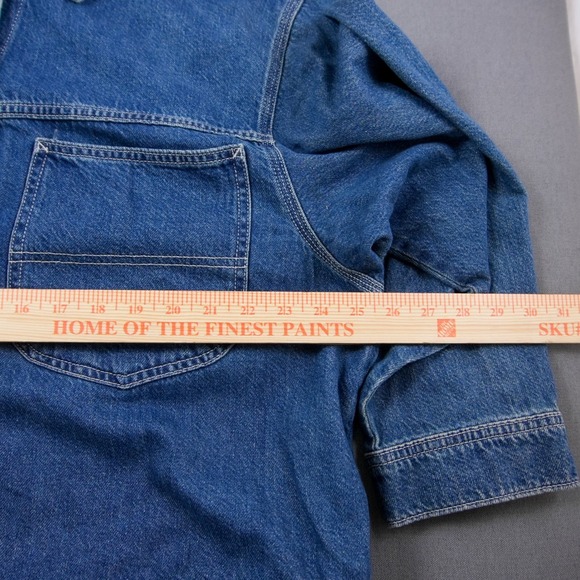 Lee Workwear Chore Denim Jacket Blue Medium Wash Pocket Button Front Women's XXL - Picture 6 of 10